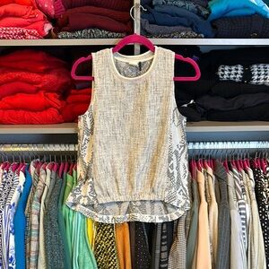 Akemi & Kin gray snake print front elastic waistband top size S